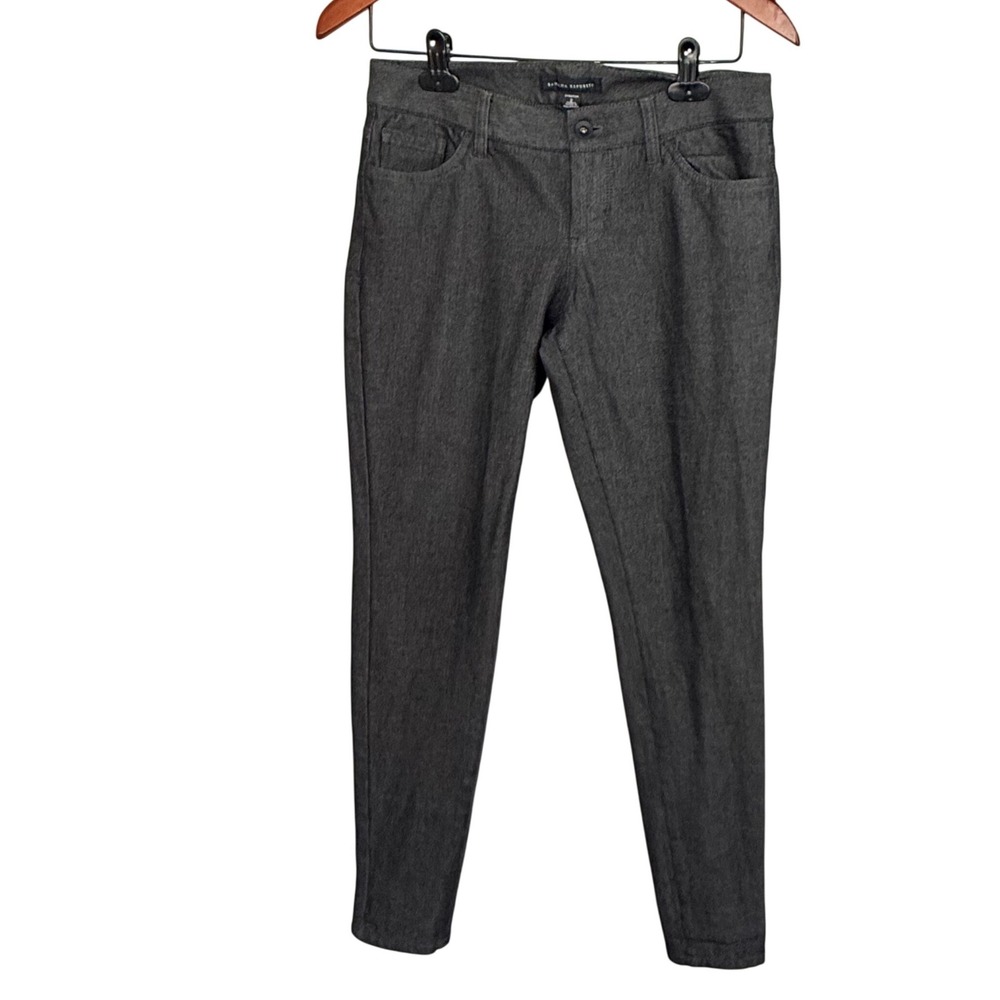 Banana Republic Pants Women 2 Grey Cotton Rayon Herringbone Stretch‎ Skinny